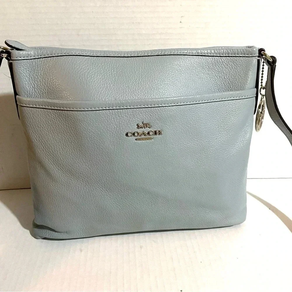 Coach blue leather crossbody handbag